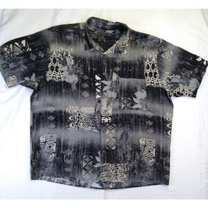 Natural Issue Abstract Floral Print Button Up Shirt XL